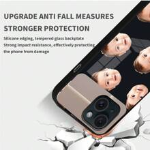 Customized Tempered Glass Phone Case With Baby Portrait, Compatible With Iphone 16 Pro, 15 Plus, 14 Plus Max, 13 Mini, 12, 11 And S25+, FE Pro, Personalized DIY Stylish Makeup Background Design Mobile Back Cover