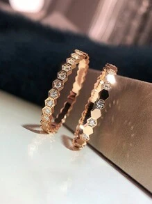Esberry 1Pc Personalized Simple Delicate Glossy Honeycomb Ring For Women Ring Sterling Silver Delicate Ladies Jewelry Gift