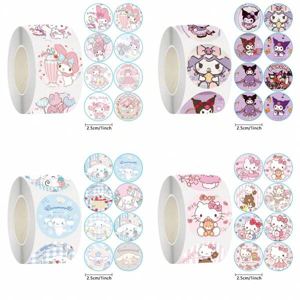 Sanrio 500PCS/2000PCS Hello KT Cat Cinnamoroll Decal Decoração Manual Sanrio Decal Tape Expressa Desenho Animado Presente de Aniversário Decoração de Natal Halloween Festival de Primavera Presente de Ação de Graças Festa Presente de Dia dos Namorados