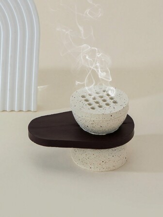 Beige söt minimalistisk kreativ rökelsekare för sovrum, rökelsekareinredning, aromdiffusor, myggspiralhållare, heminredning, rumsinredning, yogastudio, camping, trädgård, uteplats, klassisk middagsrekvisita med levande ljus, dekorativt föremål