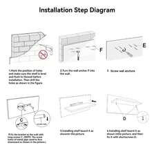 Kệ nổi treo tường, kệ phòng tắm gắn tường cho nhà bếp, phòng ngủ, phòng khách, đồ lưu trữ phòng tắm, trên bồn cầu, kệ sách treo tường trang trí nhà cửa (gói 4) trang trí phòng - màu đen - Xem 4