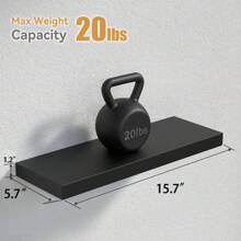 Kệ nổi treo tường, kệ phòng tắm gắn tường cho nhà bếp, phòng ngủ, phòng khách, đồ lưu trữ phòng tắm, trên bồn cầu, kệ sách treo tường trang trí nhà cửa (gói 4) trang trí phòng - màu đen - Xem 2