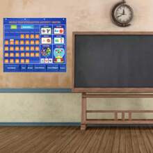 (1 Set) Interactive Educational Calendar, Weather, Color, Shape, Letter, Rhyme Word Learning Center, 105*89CM - Multicolor - View 6