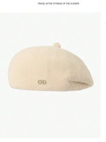 1pc Women's Fashionable Warm Knitted Knitted Beanie Hat, Ear Protection, Octagonal Design, Suitable For Fall And Winter