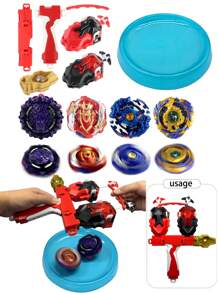 Battle Set With Detachable Handle - 2-In-1 DIY Spinning Top Toys For Birthday Gift - Multicolor - View 3