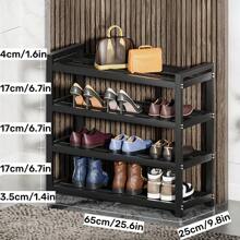 1pc Multi-Layer Carbon Steel Shoe Cabinet, Multi-Size Selection, Sturdy And Durable Shoe Changing Stool/Shoe Storage Rack, Suitable For Doorstep/Dormitory/Rental House - Black - View 13
