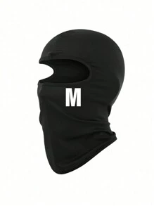 1 件装 A-Z 字母印花儿童户外防紫外线面罩，透气拉法帽头盔内衬，适合青少年 - 黑色 - 查看 46