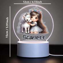 1pc Custom Personalized Table Lamp Night Light Customized Cartoon Princesses And Animals 3D Night Light Toy Acrylic Night Lights Gift For Home Room Decoration Night Light Usb Powered & Battery Operated Optical Illusion Table Lamp With Remote Control Perfect Gift Send To Girls For Valentine's Day, Easter, Christmas Unique Room Decor, Fun And Adorable Nightlight Gifts Birthday Graduation Home Decor Back To School School Supplies,Christmas Gift Supplies