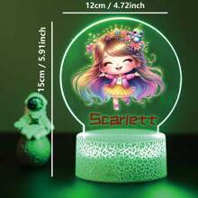 1pc Custom Personalized Table Lamp Night Light Customized Cartoon Princesses And Animals 3D Night Light Toy Acrylic Night Lights Gift For Home Room Decoration Night Light Usb Powered & Battery Operated Optical Illusion Table Lamp With Remote Control Perfect Gift Send To Girls For Valentine's Day, Easter, Christmas Unique Room Decor, Fun And Adorable Nightlight Gifts Birthday Graduation Home Decor Back To School School Supplies,Christmas Gift Supplies