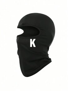 1 件装 A-Z 字母印花儿童户外防紫外线面罩，透气拉法帽头盔内衬，适合青少年 - 黑色 - 查看 40