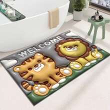 3D Visual Absorbent Bathroom Mat, Quick-Drying Absorbent Mat, 3D Effect Expansion Bathroom Mat Cartoon Diatomaceous Mud Soft - Dark Grey - View 2