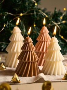 1 件折纸条纹圣诞树蜡烛硅胶模具 DIY 手工圣诞装饰 UV 环氧树脂饰品制作注塑模具 - 白色 - 查看 7