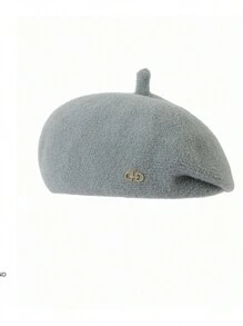 1pc Women's Fashionable Warm Knitted Knitted Beanie Hat, Ear Protection, Octagonal Design, Suitable For Fall And Winter