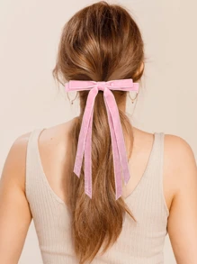 1/6 Packs Velvet Bow Hair Clip Ribbon Accessories Ponytail Stand Hair Knot Ladies Autumn And Winter Warm Suede Material Suitable For Daily Party And Travel Wear, Valentine's Day Fashion Colors Cute Claw Clips Hair Slide Hair Barrettes