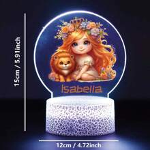 1pc Custom Personalized Table Lamp Night Light Customized Cartoon Princesses And Animals 3D Night Light Toy Acrylic Night Lights Gift For Home Room Decoration Night Light Usb Powered & Battery Operated Optical Illusion Table Lamp With Remote Control Perfect Gift Send To Girls For Valentine's Day, Easter, Christmas Unique Room Decor, Fun And Adorable Nightlight Gifts Birthday Graduation Home Decor Back To School School Supplies,Christmas Gift Supplies