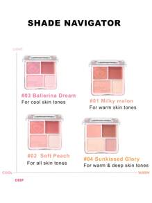 JUDYDOLL 2-In-1 BLUSH & HIGHLIGHT PALETTE 9g, Blush & Highlighter Compact, Cream Blush, Matte Highlighter, Multi-Use, Natural, Suitable For Dates, Holidays, Gifts, Unique Niche Product, Great For Friends/Girlfriends, Wedding Essentials, Wedding Guest, Bachelorette Party, Natural School Makeup, Sweet Makeup, Blood Makeup, Date Makeup - #04 - 查看 6