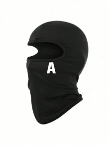 1 件装 A-Z 字母印花儿童户外防紫外线面罩，透气拉法帽头盔内衬，适合青少年 - 黑色 - 查看 49