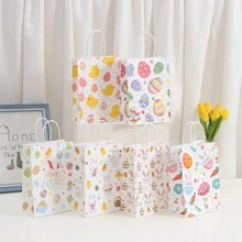 Happy Easter Paper Gift Bags Colorful Easter Egg Bunny Rabbit Chick Party Favor Bags With Handles Bags For Spring Birthday Supplies Easter Easter Decorations Easter Decor Easter Gifts Easter Bags