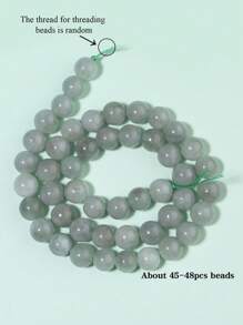 1 Strand Jade Natural Stone Beads 6 8 10mm Green Jadeite Round Beads For Jewelry Making DIY Bracelet Necklace Accessories15" - Mint Green - View 9