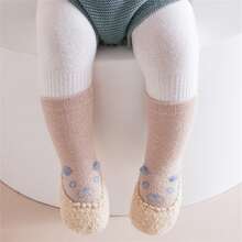 Baby Socks Shoes, Cute Cartoon Animal Non-Slip Socks Soft Lightweight Floor Socks For Girls Boys - 卡其色 - 查看 2