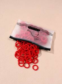 100 piezas de ligas para el cabello rojas pequeñas para niños, accesorios elásticos para el cabello que no dañan el cabello, adecuados para Año Nuevo, Navidad, decoración del cabello infantil