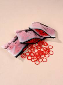 100 piezas de ligas para el cabello rojas pequeñas para niños, accesorios elásticos para el cabello que no dañan el cabello, adecuados para Año Nuevo, Navidad, decoración del cabello infantil