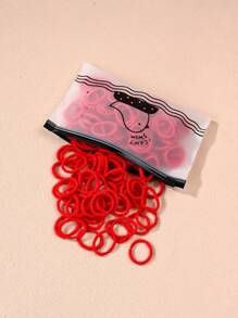 100 piezas de ligas para el cabello rojas pequeñas para niños, accesorios elásticos para el cabello que no dañan el cabello, adecuados para Año Nuevo, Navidad, decoración del cabello infantil