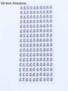 1 件 Y2K 风格银色水钻眼部和面部珠宝贴纸，适用于音乐节、派对和狂欢节 - 圣诞节闪亮水钻面部珠宝贴纸 - 銀色 - 查看 11