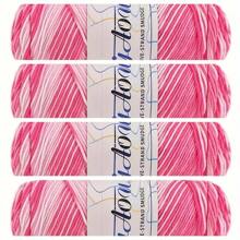 4 Ovillos de 5 cabos de Hilo de leche para bebé multicolor degradado, peso grueso para manualidades DIY como muñecas, bufandas, zapatos