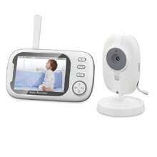 CDYCAM New Baby Monitor, 3.5 Inch Color LCD Screen, 2 Way Audio, IR Night Vision, Digital Zoom, VOX Mode, Room Temperature Display And Lullabies, Secure Transmission No WiFi - White - View 12