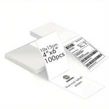 100/200pcs White Shipping Label Paper, Compatible With Thermal Label Printer, 4"X6" Thermal Label Paper, Logistics Label Paper,School Supplies,Back To School - White - View 9
