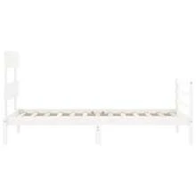 White Solid Wood Bed Frame 100x200 Cm No Mattress Included Modern Design Easy Assembly Durable Construction - White - View 6