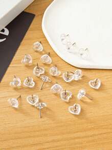 200/100pcs/50pcs Clear Heart Shape Push Pins,Thumbtacks For Drawing, Painting, Bulletin Board, Opening Ceremony & Graduation Party Decoration Accessories