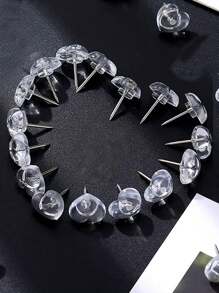 200/100pcs/50pcs Clear Heart Shape Push Pins,Thumbtacks For Drawing, Painting, Bulletin Board, Opening Ceremony & Graduation Party Decoration Accessories
