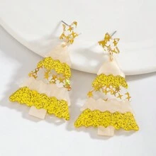 2件組聖誕珠飾水鑽薑餅人聖誕車聖誕樹耳環，適合女性節日派對穿戴 - 聖誕耳環. - 查看 7