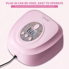 24颗LED珍珠美甲灯，快速干燥UV/LED双光源美甲烘干机（无香型），美甲凝胶抛光机（3种定时设置），饰有闪亮水钻，USB供电专业SUN G1美甲灯 - 白色/粉色，情人节礼物 - 粉色 - 查看 6