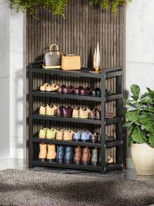 1pc Multi-Layer Carbon Steel Shoe Cabinet, Multi-Size Selection, Sturdy And Durable Shoe Changing Stool/Shoe Storage Rack, Suitable For Doorstep/Dormitory/Rental House - Black - View 6