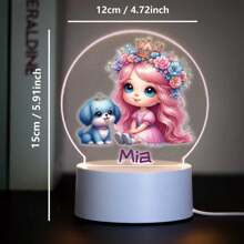 1pc Custom Personalized Table Lamp Night Light Customized Cartoon Princesses And Animals 3D Night Light Toy Acrylic Night Lights Gift For Home Room Decoration Night Light Usb Powered & Battery Operated Optical Illusion Table Lamp With Remote Control Perfect Gift Send To Girls For Valentine's Day, Easter, Christmas Unique Room Decor, Fun And Adorable Nightlight Gifts Birthday Graduation Home Decor Back To School School Supplies,Christmas Gift Supplies
