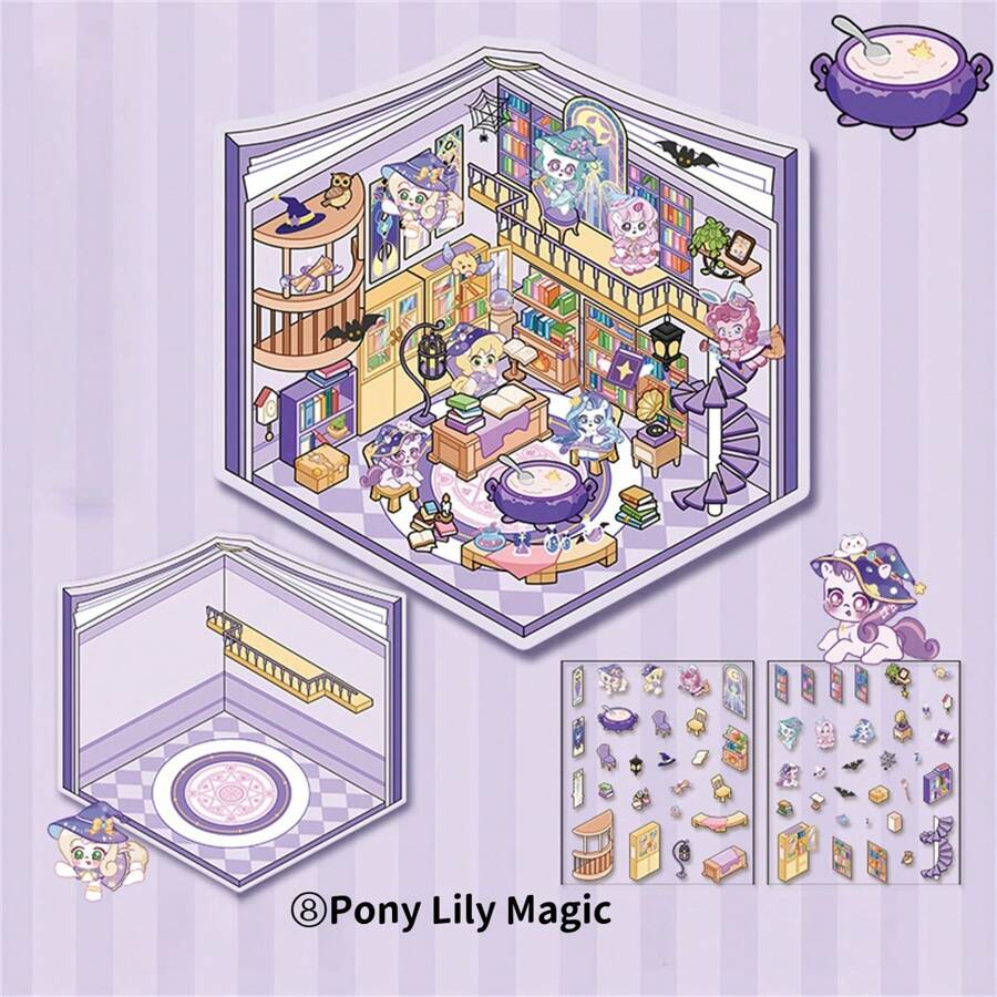 20 Sets 3D Haus Aufkleber - DIY Miniatur Szenen Für Stressabbau