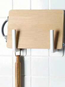 Perchero de pared multifuncional blanco con caja de almacenamiento, perchero de pared sin taladro para sombreros, caja de almacenamiento para accesorios de cabello, perchero para gorras sin taladro, apto para paredes, puertas, armarios, adecuado para el hogar, baño, cocina, dormitorio - Blanco - Ver 7