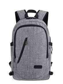 Anti-Theft Travel Laptop Backpack With USB/Headphone Charging Port & Lock Water Resistant Slim Work College Bookbags Computer Bag - Grey - View 3