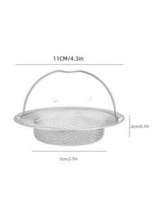 1个圆形排水过滤器，银色不锈钢毛发收集器，适用于家庭厨房用品、厨房配件和厨房工具 - 均碼 - 查看 2