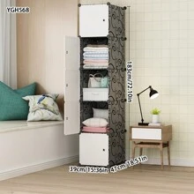 Simple Wardrobe Closet, Bedroom Storage Cabinet, Apartment/Dorm Rental Use, Modern Minimalist Design, Sturdy Construction - Multicolor - View 3