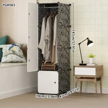 Simple Wardrobe Closet, Bedroom Storage Cabinet, Apartment/Dorm Rental Use, Modern Minimalist Design, Sturdy Construction - Multicolor - View 5