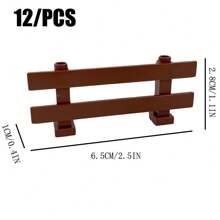 12pcs/Set Building Blocks - Farm Garden Round Arch & Fence, 1X4X2 Ranch Fence, DIY Animal Scene Play, Ideal For Christmas/Birthday Gift, 33303 Brick Elements