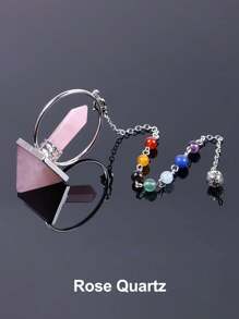 1pc CSJA Reiki Healing 7 Chakra Crystal Pendulums For Dowsing Natural Stone Hexagonal Prism Pyramid White Rose Quartz Black Obsidian Pendulo F057 Valentines