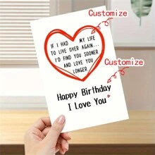 Custom Card, Valentine's Day Card, Text Customized Card, Wedding Card, Gift For Friends, Gift For Mother, Gift For Family, Birthday, Party, Christmas, New Year Back To School,Back To School,School Supplies - Greeting Cards - View 10