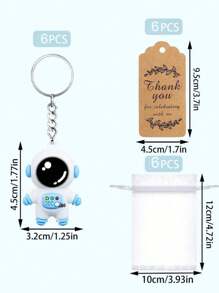 6/10 Sets Of 18/30 PCS Cute Astronaut Bag Keychain, Car Keychain, Party Keychain, Comes With A Thank You Kraft Label And A White Bag For Various Party Supplies Halloween(6/10 Pcs Dolls, 6/10 Pcs Thank You Tags, 6/10 Pcs Yarn Bags) Car Accessories Bag Charm School Goth Y2k Halloween Accessories Teachers Day Christmas Gift Ideas Bag Accessories Lanyards With Id Holder Car Accessories Bag Charms Car Friend Sister - Multicolor - View 11