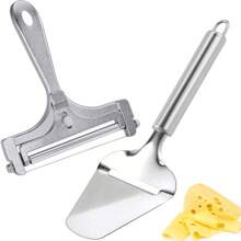 2pcs Cheese Slicer Kit, Stainless Steel Wire Cheese Cutter & Cheese Shaver Cheese Slicer Handheld Non-Stick Cheese Plane Butter Food Slicer For Block Cheese Butter - Silver - View 13