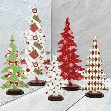 Đồ trang trí Giáng sinh - Biển báo trang trí để bàn hình cây thông Noel bằng gỗ 5PCS - Đồ trang trí trung tâm cây thông Noel độc lập theo phong cách mộc mạc, phù hợp với nhiều loại kệ trong nhà và cảnh lò sưởi, đồ trang trí ngày lễ không thể thiếu và là món quà tuyệt vời nhất cho bạn bè, Halloween, Đồ trang trí Halloween - Nhiều màu - Xem 5